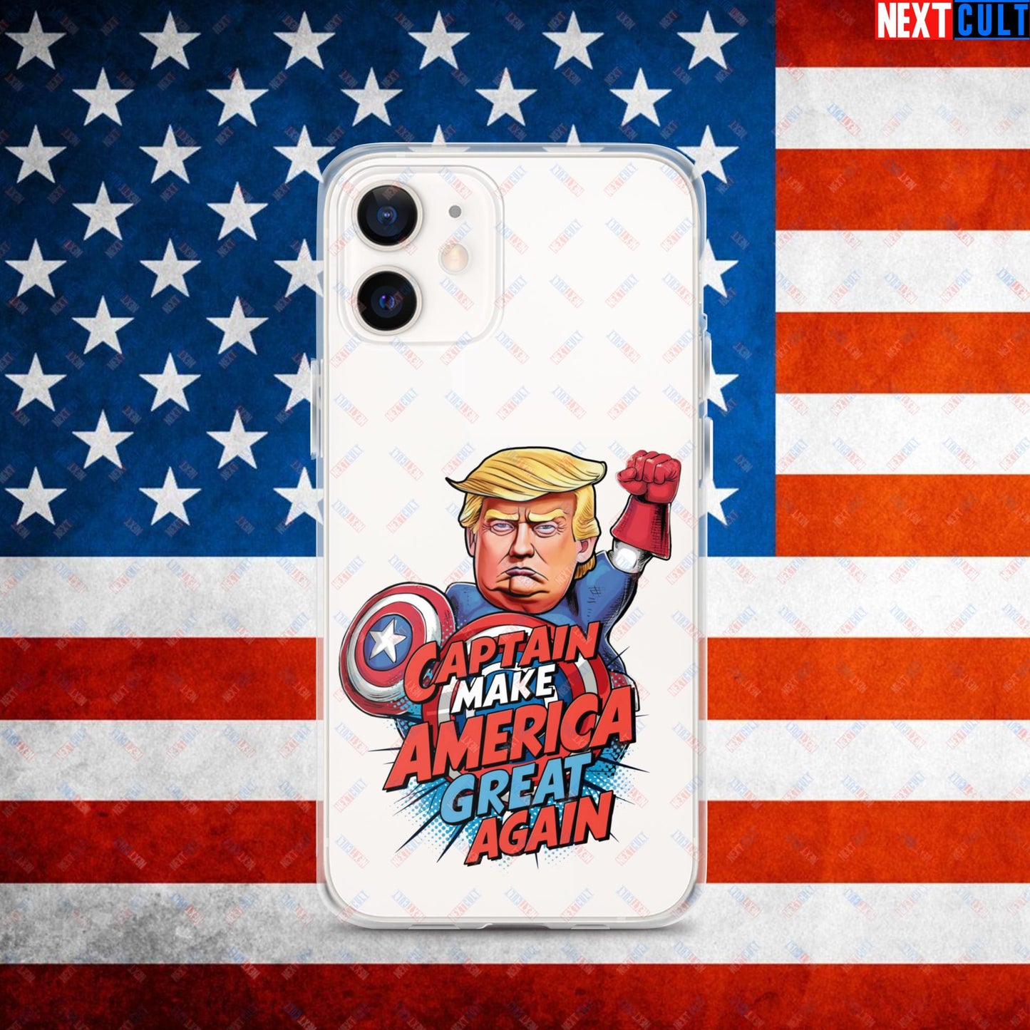 Funny Donald Trump Captain Make America Great Again MAGA Clear Case for iPhone iPhone 12 Mobile Phone Cases Conspiracy Theories Donald Trump Politics Republicans Next Cult Brand