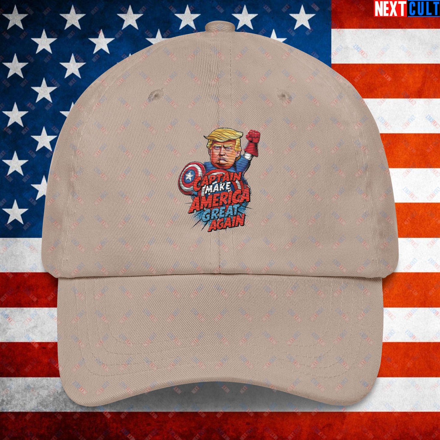 Funny Donald Trump Captain Make America Great Again MAGA Dad hat Stone Hats Conspiracy Theories Donald Trump Politics Republicans Next Cult Brand