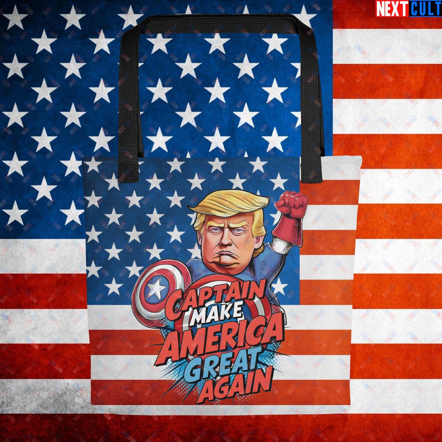 Funny Donald Trump Captain Make America Great Again MAGA Tote bag Default Title Bags Conspiracy Theories Donald Trump Politics Republicans Next Cult Brand