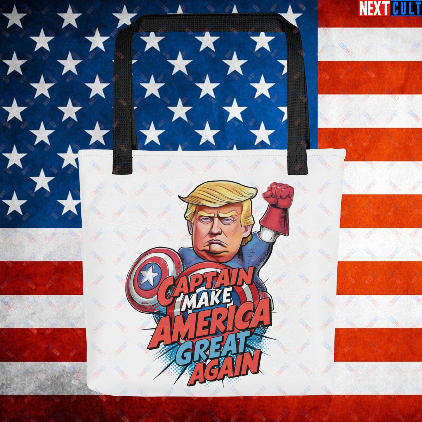 Funny Donald Trump Captain Make America Great Again MAGA Tote bag Default Title Bags Conspiracy Theories Donald Trump Politics Republicans Next Cult Brand