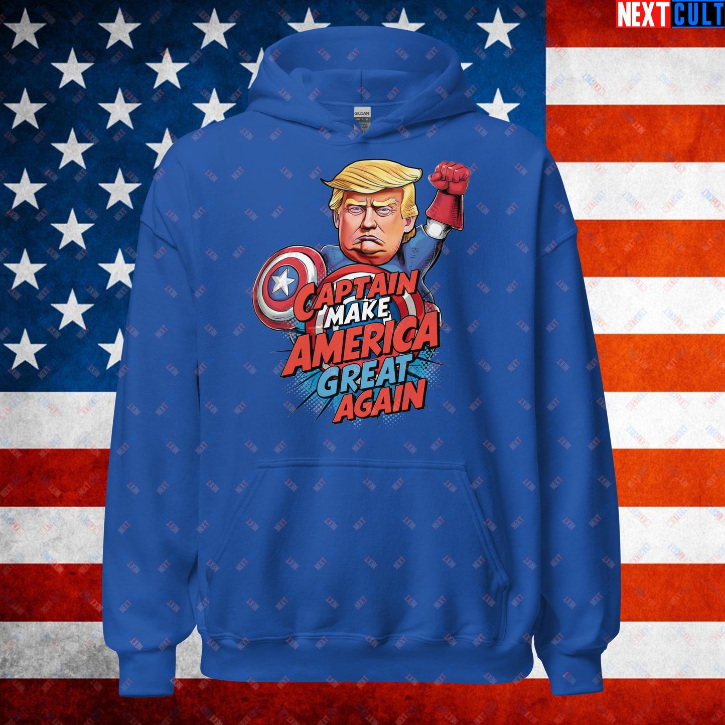 Funny Donald Trump Captain Make America Great Again MAGA Unisex Hoodie Royal Hoodies Conspiracy Theories Donald Trump Politics Republicans Next Cult Brand