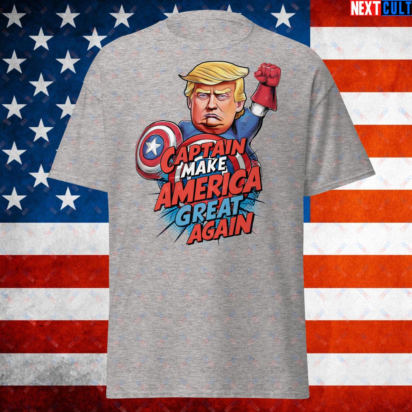 Funny Donald Trump Captain Make America Great Again MAGA Unisex tee Sport Grey T-shirts Conspiracy Theories Donald Trump Politics Republicans Next Cult Brand
