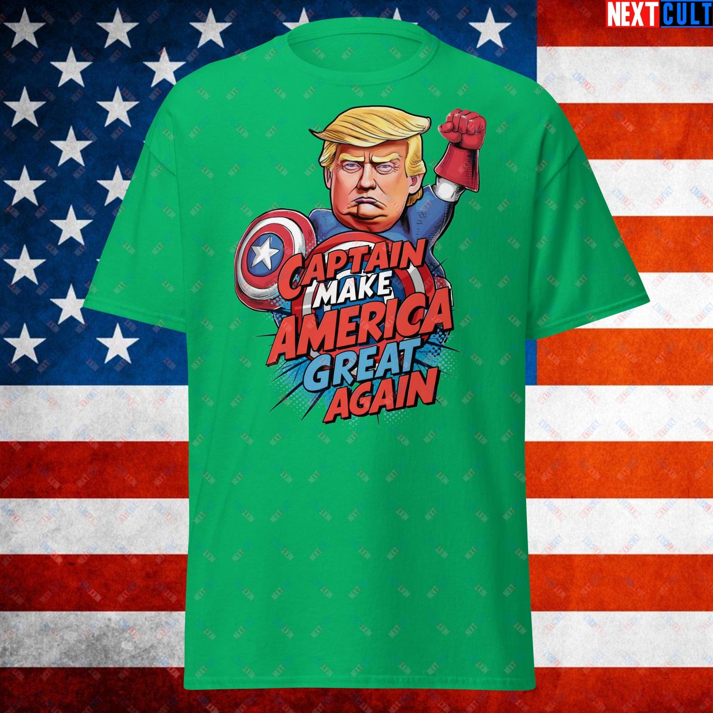 Funny Donald Trump Captain Make America Great Again MAGA Unisex tee Irish Green T-shirts Conspiracy Theories Donald Trump Politics Republicans Next Cult Brand