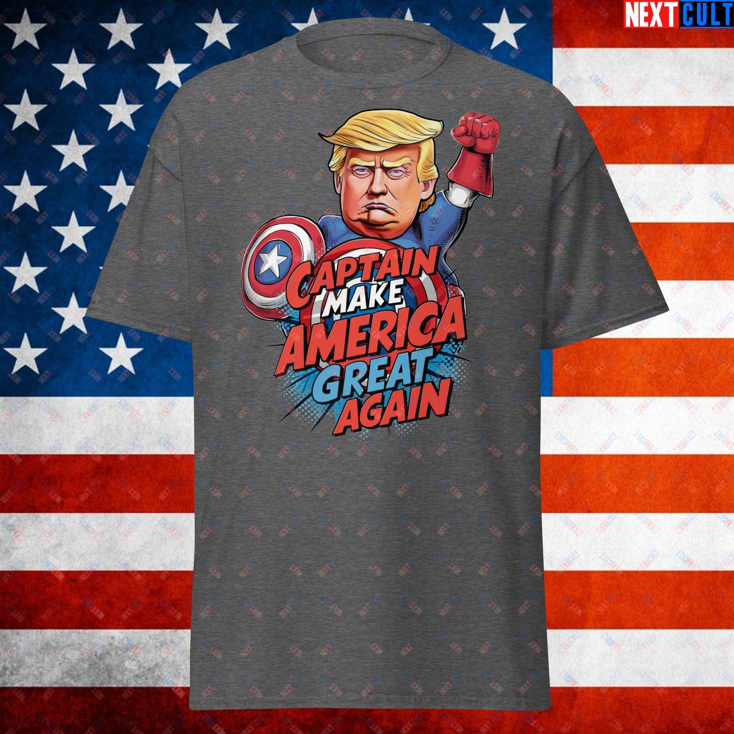Funny Donald Trump Captain Make America Great Again MAGA Unisex tee Dark Heather T-shirts Conspiracy Theories Donald Trump Politics Republicans Next Cult Brand