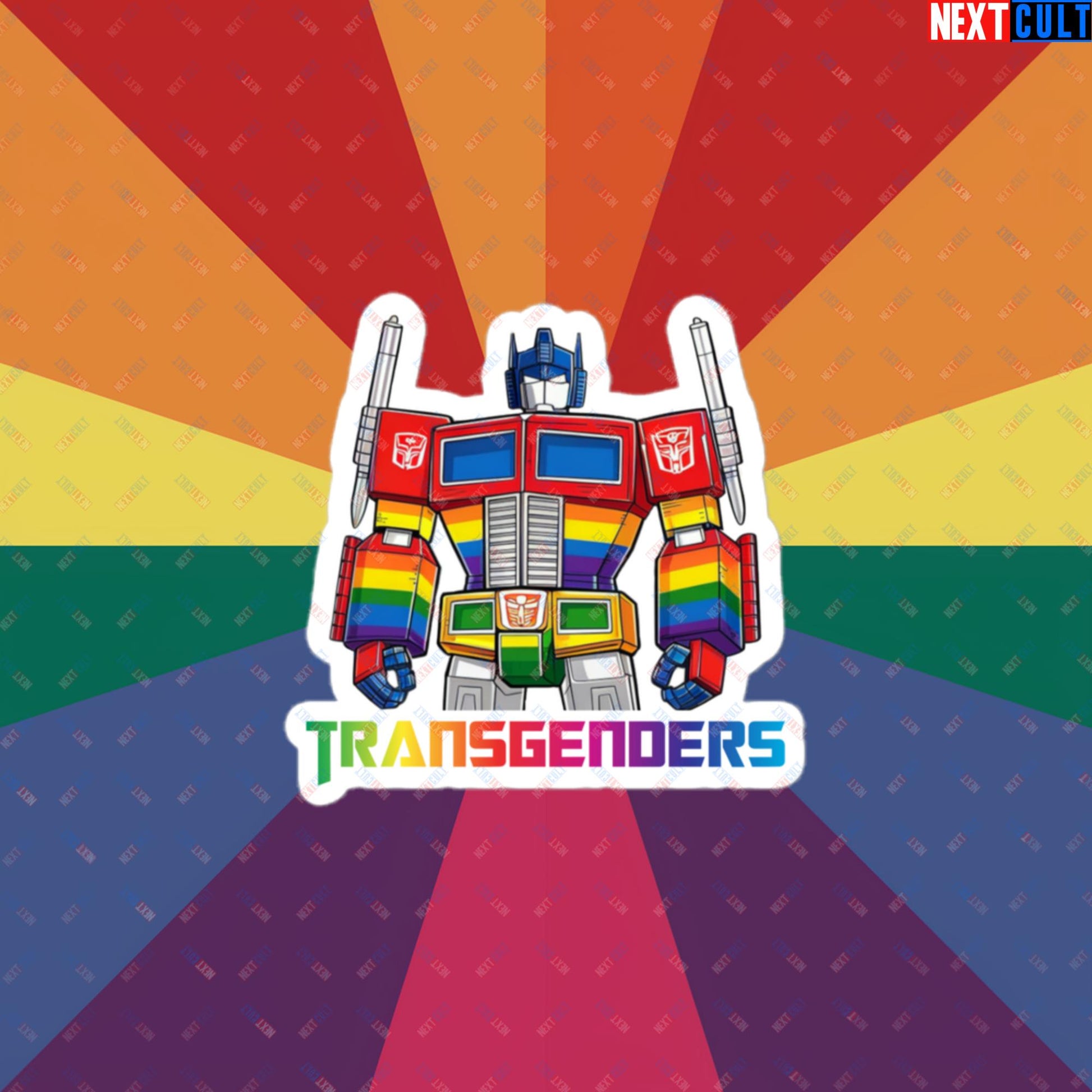 Funny Transgenders Transformers LGBTQ+ Pride Bubble-free stickers 3″×3″ Stickers LGBTQ+ Movies Transformers Next Cult Brand