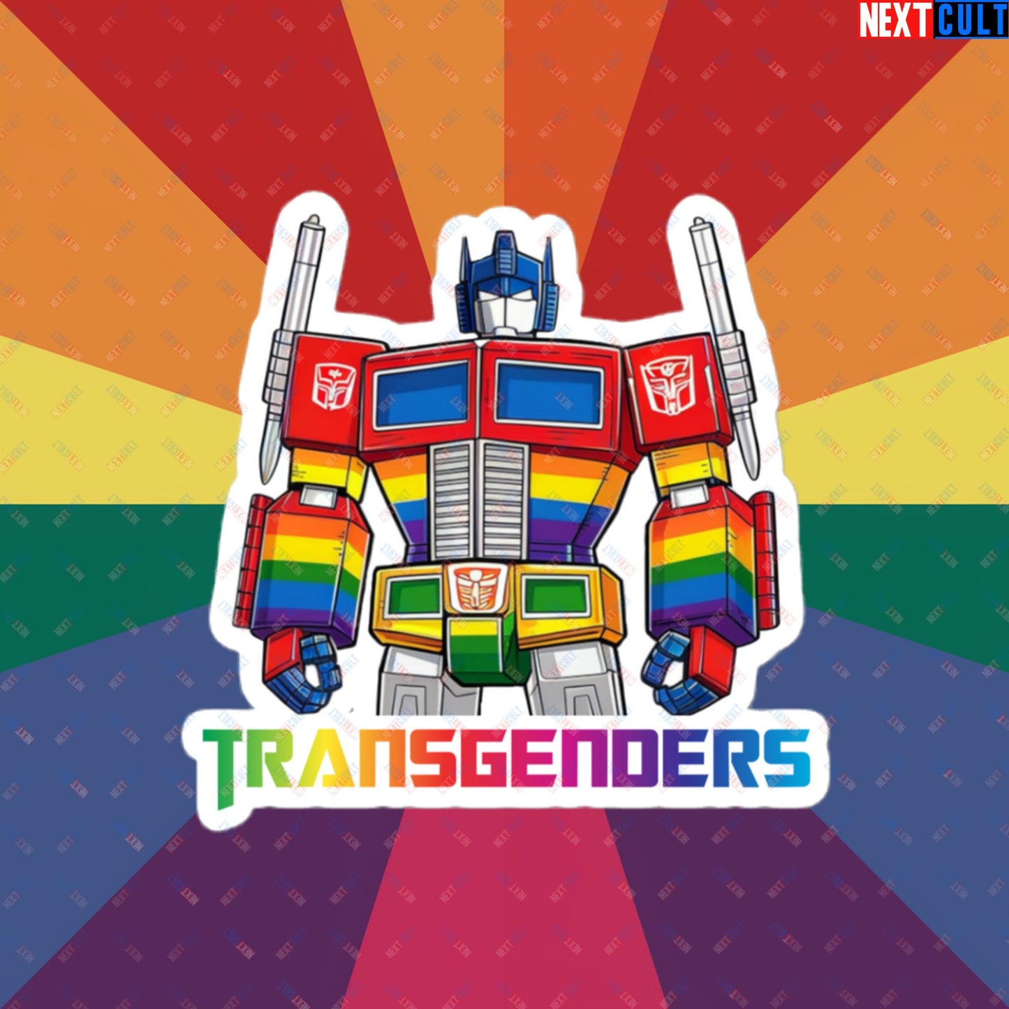 Funny Transgenders Transformers LGBTQ+ Pride Bubble-free stickers 4″×4″ Stickers LGBTQ+ Movies Transformers Next Cult Brand