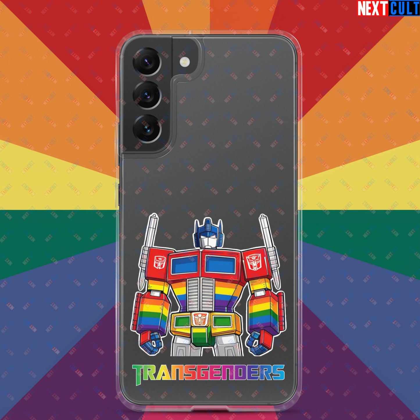 Funny Transgenders Transformers LGBTQ+ Pride Clear Case for Samsung Samsung Galaxy S22 Plus Mobile Phone Cases LGBTQ+ Movies Transformers Next Cult Brand