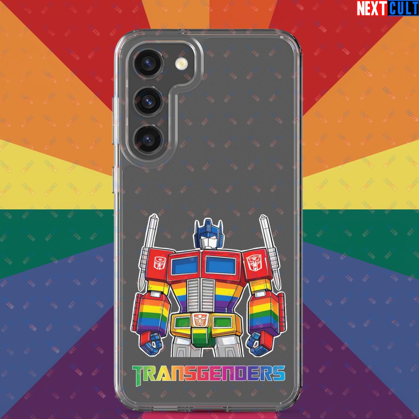 Funny Transgenders Transformers LGBTQ+ Pride Clear Case for Samsung Samsung Galaxy S23 Plus Mobile Phone Cases LGBTQ+ Movies Transformers Next Cult Brand