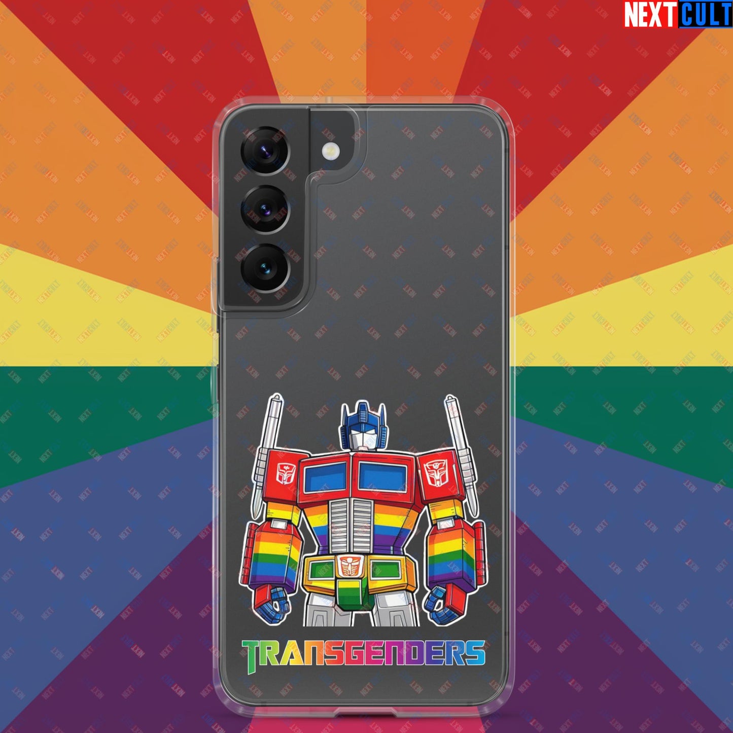 Funny Transgenders Transformers LGBTQ+ Pride Clear Case for Samsung Samsung Galaxy S22 Mobile Phone Cases LGBTQ+ Movies Transformers Next Cult Brand