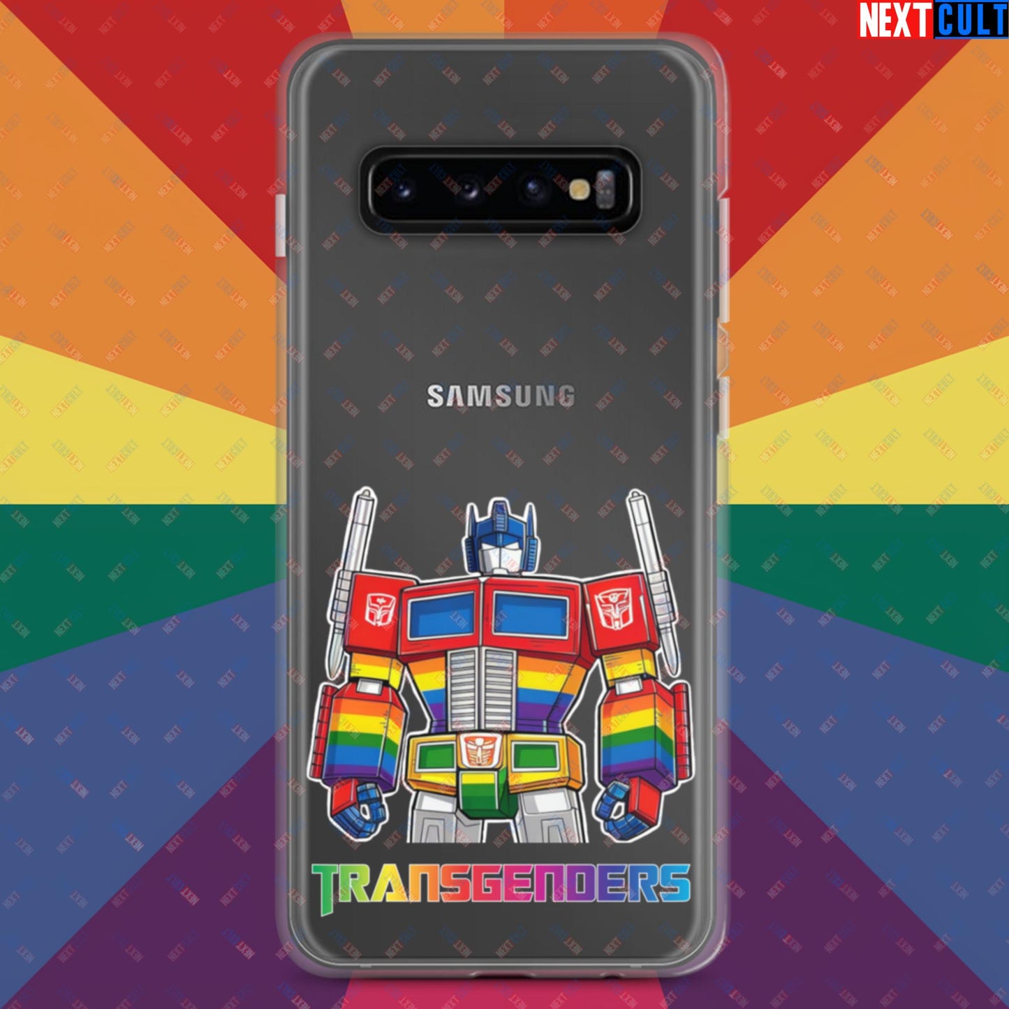 Funny Transgenders Transformers LGBTQ+ Pride Clear Case for Samsung Samsung Galaxy S10+ Mobile Phone Cases LGBTQ+ Movies Transformers Next Cult Brand