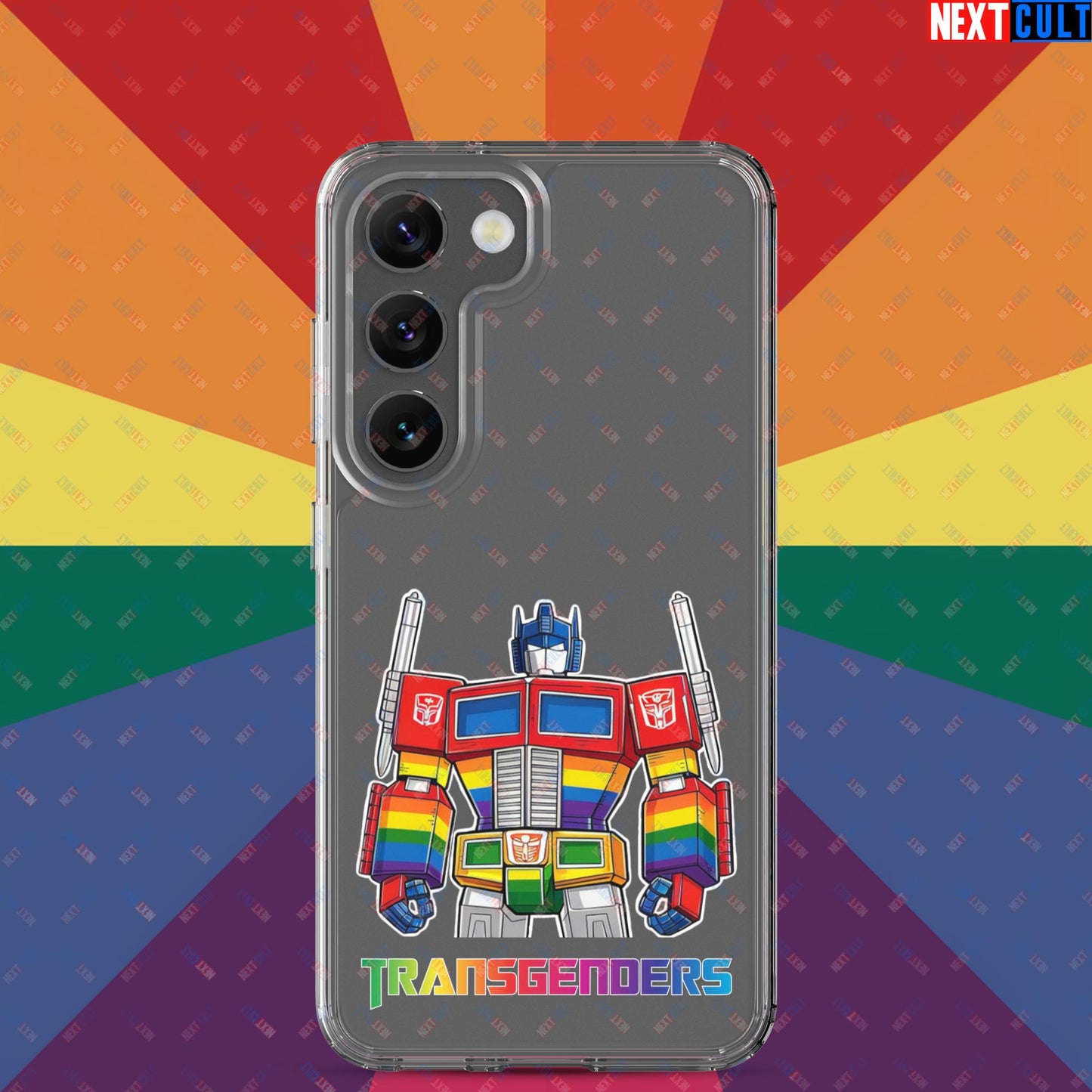 Funny Transgenders Transformers LGBTQ+ Pride Clear Case for Samsung Samsung Galaxy S23 Mobile Phone Cases LGBTQ+ Movies Transformers Next Cult Brand
