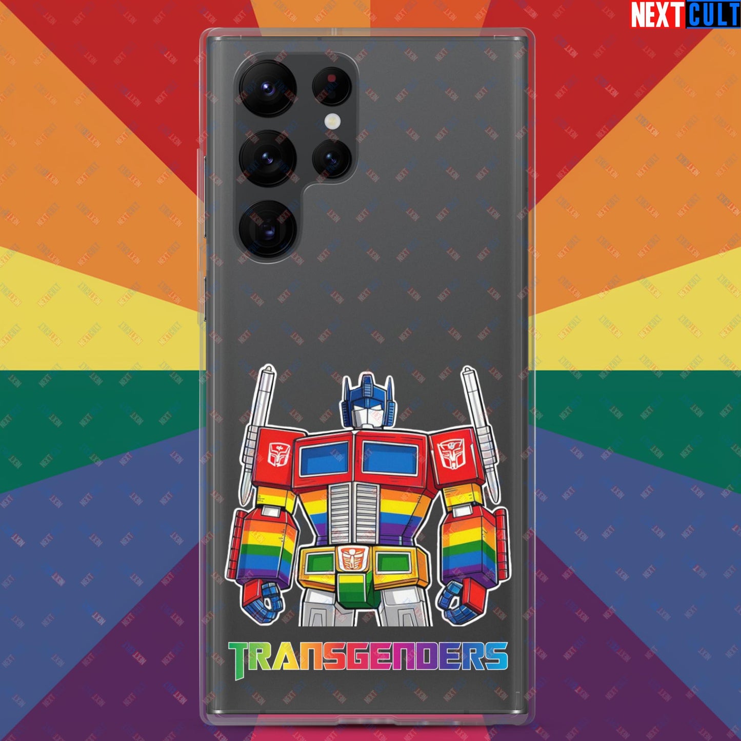 Funny Transgenders Transformers LGBTQ+ Pride Clear Case for Samsung Samsung Galaxy S22 Ultra Mobile Phone Cases LGBTQ+ Movies Transformers Next Cult Brand