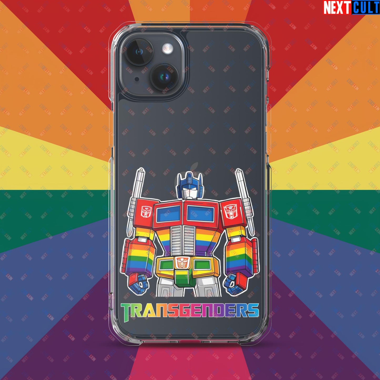 Funny Transgenders Transformers LGBTQ+ Pride Clear Case for iPhone iPhone 15 Plus Mobile Phone Cases LGBTQ+ Movies Transformers Next Cult Brand