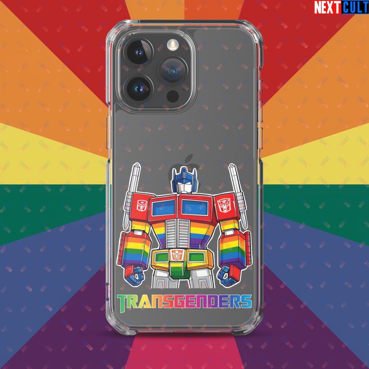 Funny Transgenders Transformers LGBTQ+ Pride Clear Case for iPhone iPhone 15 Pro Max Mobile Phone Cases LGBTQ+ Movies Transformers Next Cult Brand