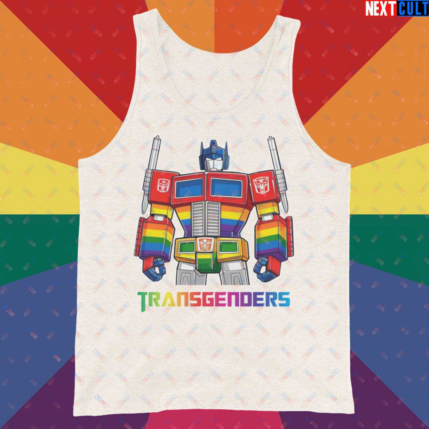 Funny Transgenders Transformers LGBTQ+ Pride Tank Top Oatmeal Triblend Tank Tops LGBTQ+ Movies Transformers Next Cult Brand
