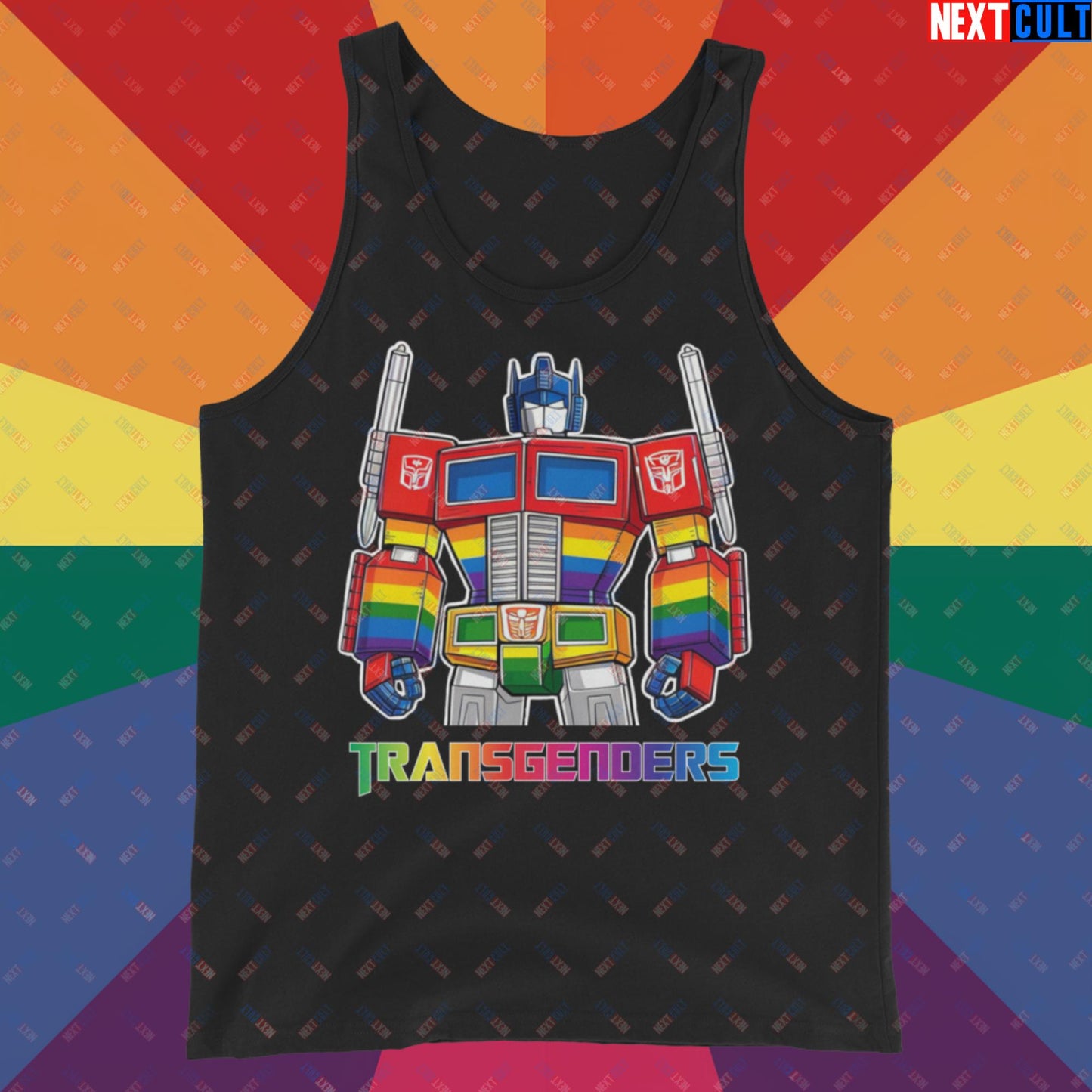 Funny Transgenders Transformers LGBTQ+ Pride Tank Top Black Tank Tops LGBTQ+ Movies Transformers Next Cult Brand