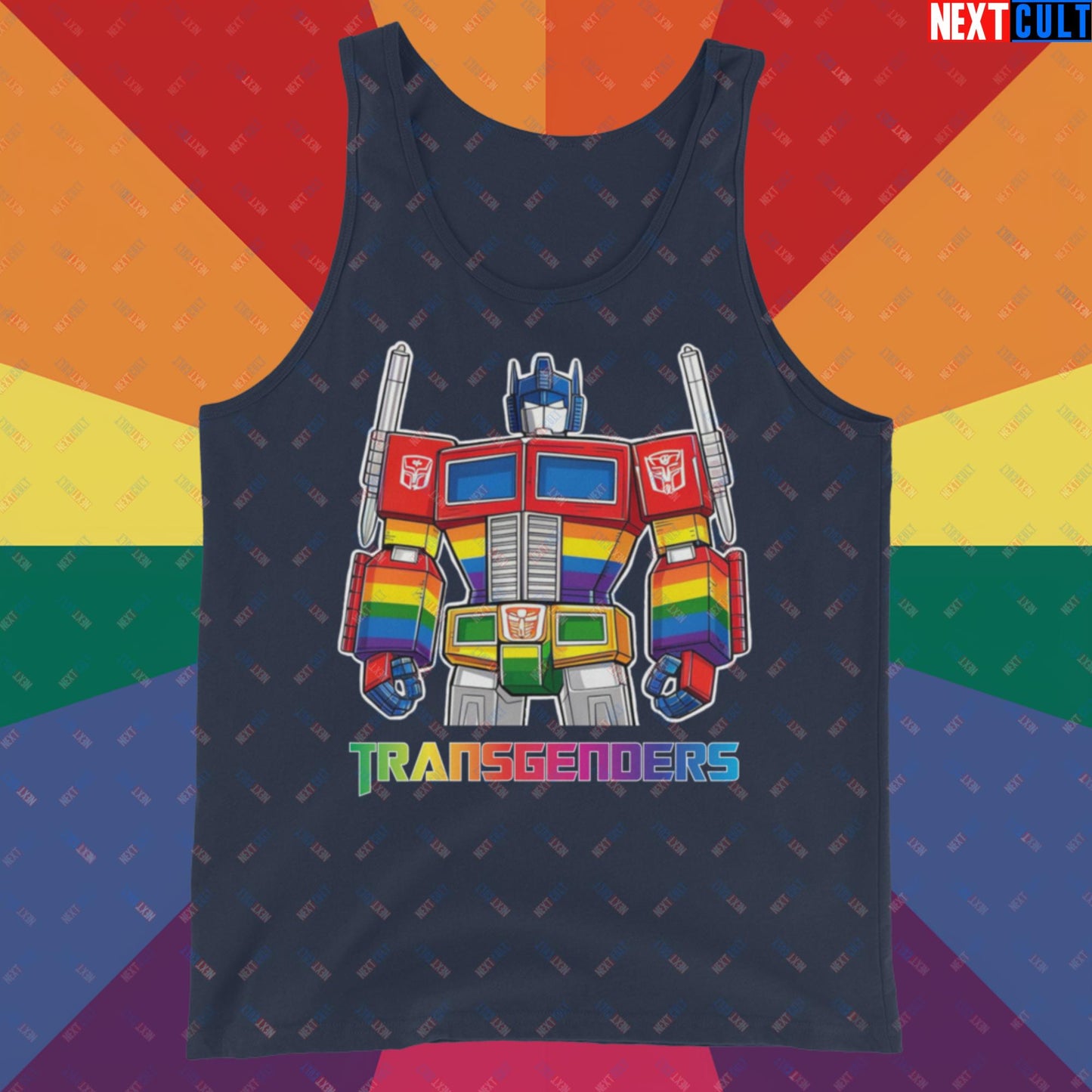 Funny Transgenders Transformers LGBTQ+ Pride Tank Top Navy Tank Tops LGBTQ+ Movies Transformers Next Cult Brand