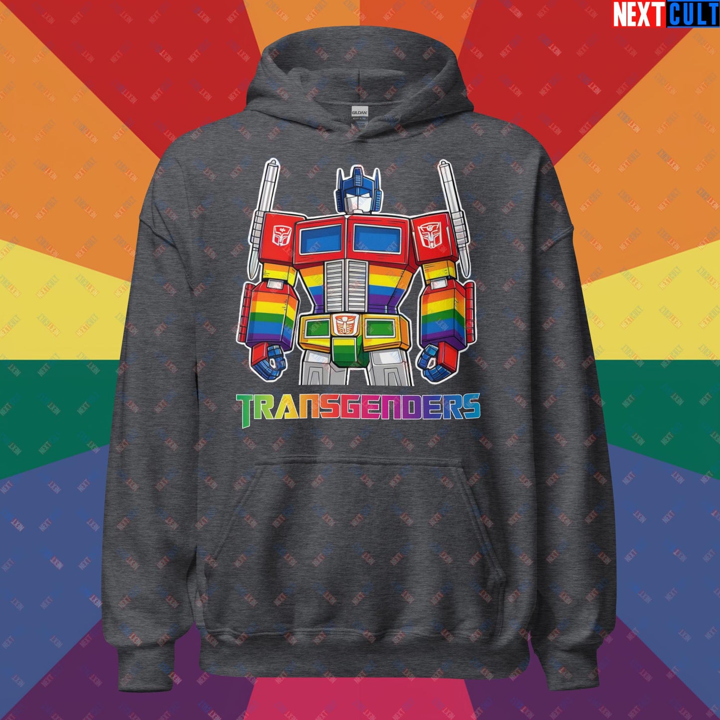 Funny Transgenders Transformers LGBTQ+ Pride Unisex Hoodie Dark Heather Hoodies LGBTQ+ Movies Transformers Next Cult Brand