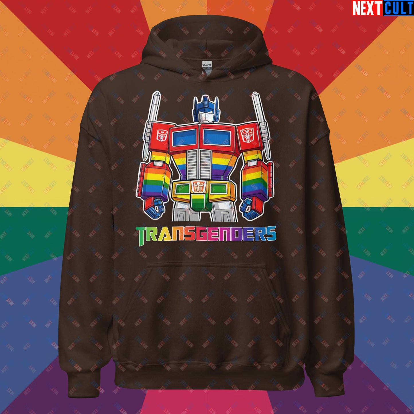 Funny Transgenders Transformers LGBTQ+ Pride Unisex Hoodie Dark Chocolate Hoodies LGBTQ+ Movies Transformers Next Cult Brand