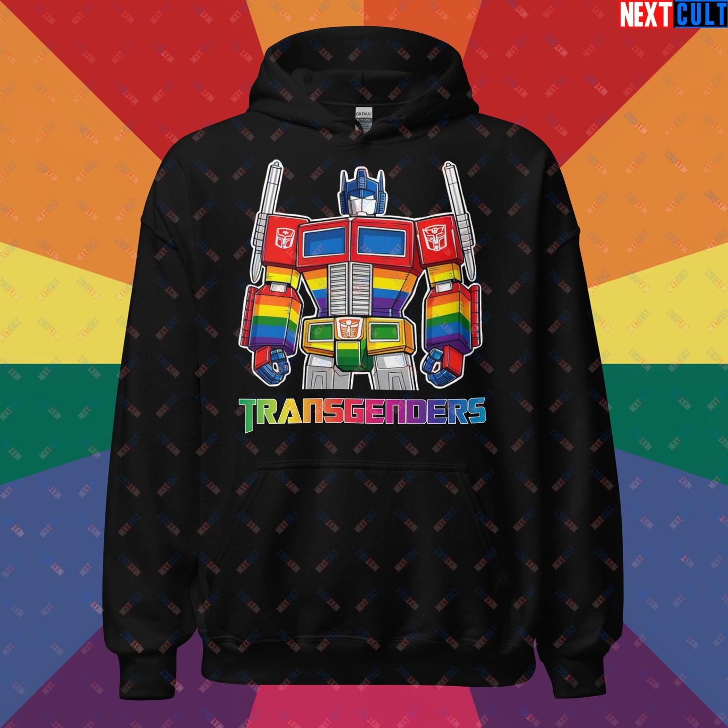 Funny Transgenders Transformers LGBTQ+ Pride Unisex Hoodie Black Hoodies LGBTQ+ Movies Transformers Next Cult Brand