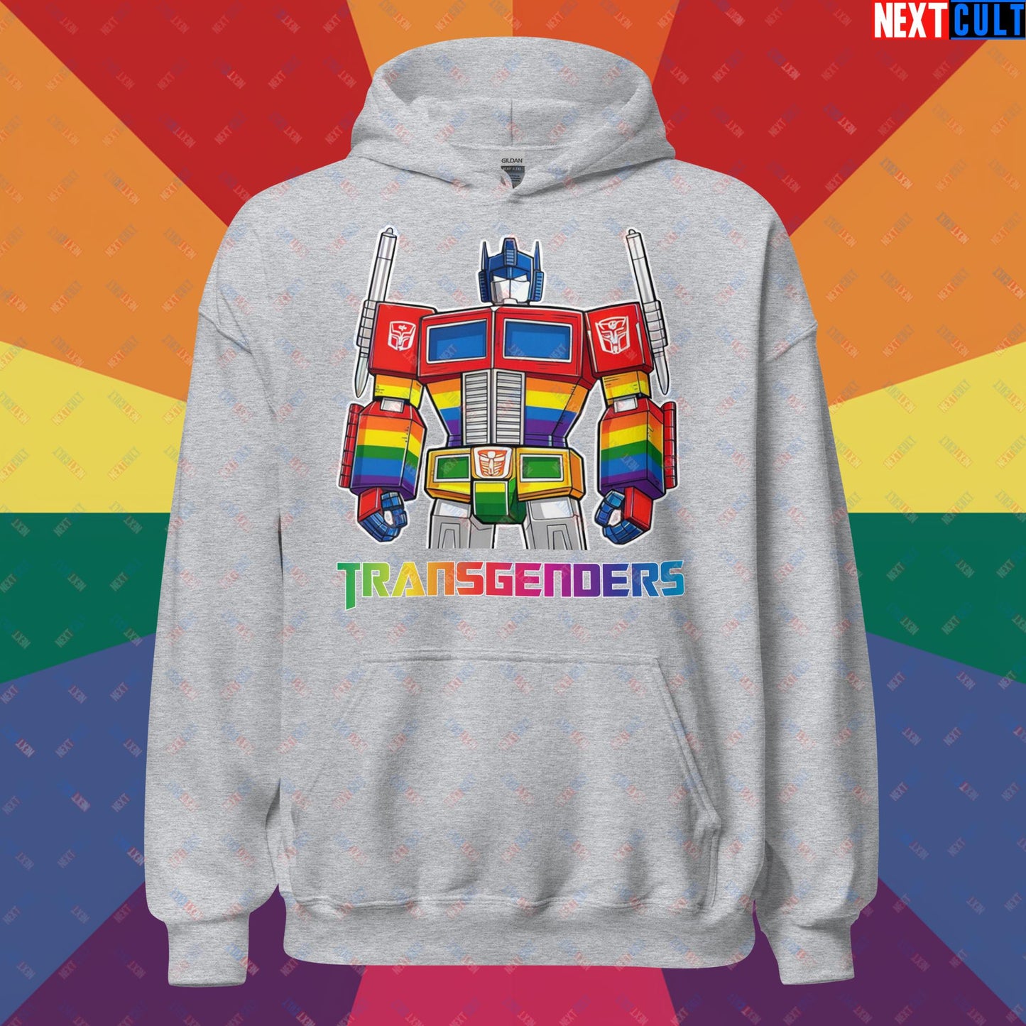 Funny Transgenders Transformers LGBTQ+ Pride Unisex Hoodie Sport Grey Hoodies LGBTQ+ Movies Transformers Next Cult Brand