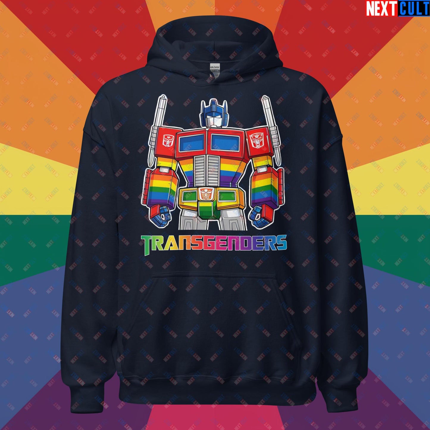 Funny Transgenders Transformers LGBTQ+ Pride Unisex Hoodie Navy Hoodies LGBTQ+ Movies Transformers Next Cult Brand