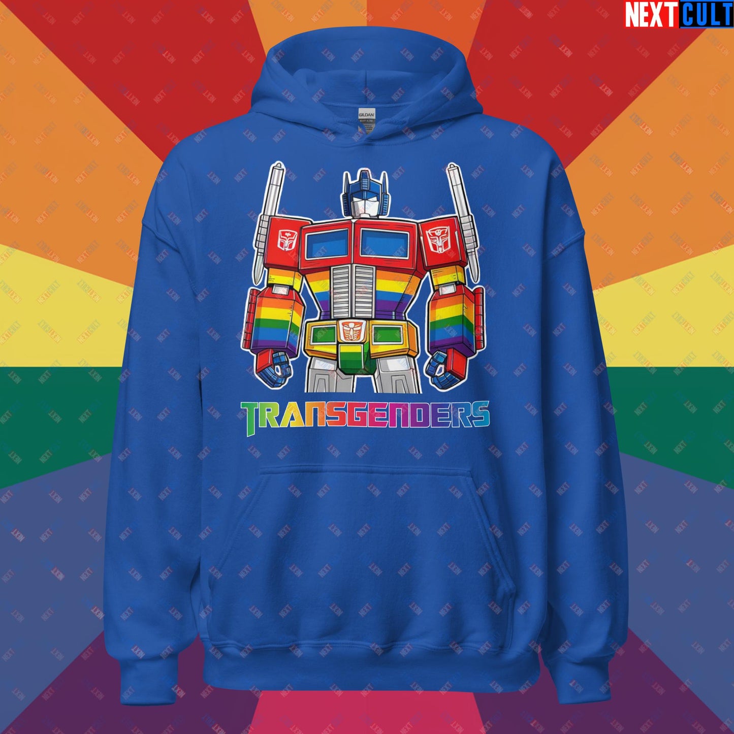 Funny Transgenders Transformers LGBTQ+ Pride Unisex Hoodie Royal Hoodies LGBTQ+ Movies Transformers Next Cult Brand