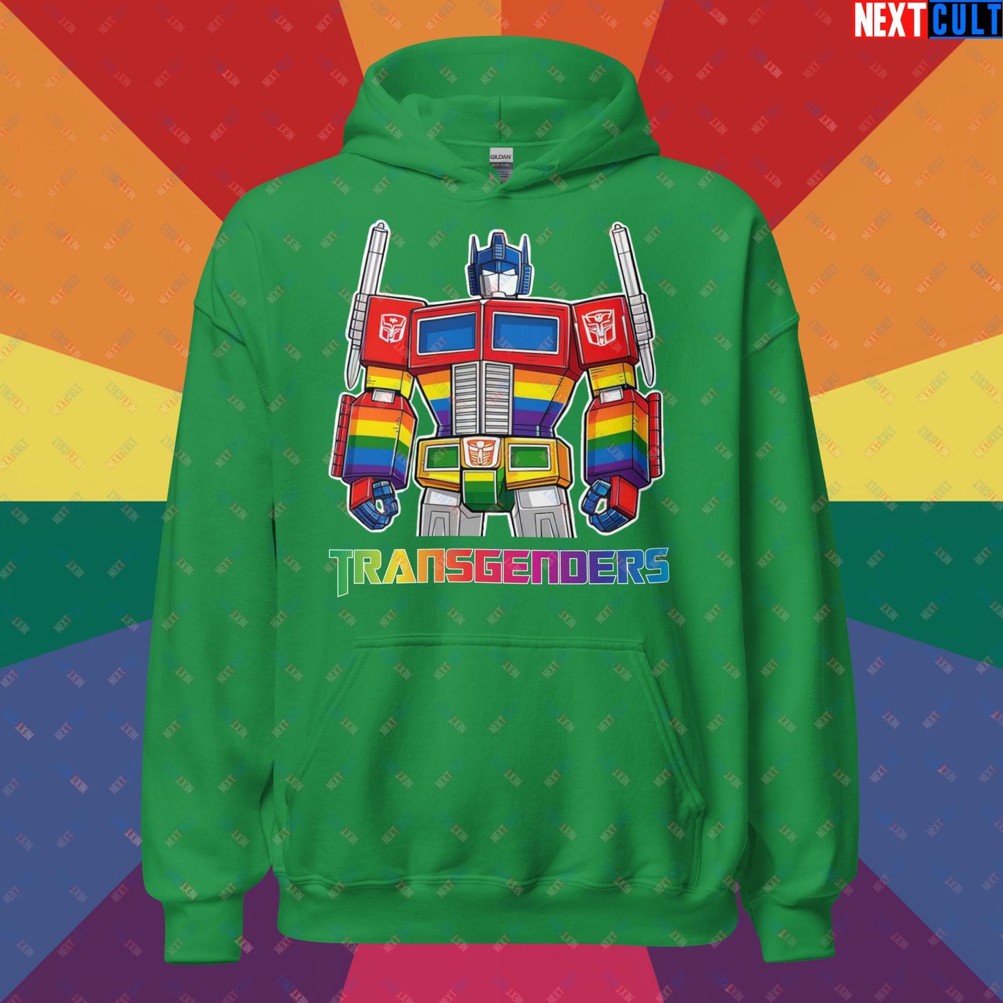 Funny Transgenders Transformers LGBTQ+ Pride Unisex Hoodie Irish Green Hoodies LGBTQ+ Movies Transformers Next Cult Brand