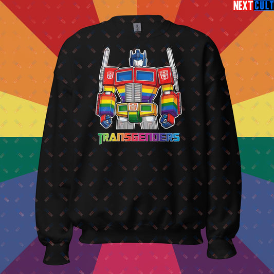 Funny Transgenders Transformers LGBTQ+ Pride Unisex Sweatshirt Black Sweatshirts LGBTQ+ Movies Transformers Next Cult Brand