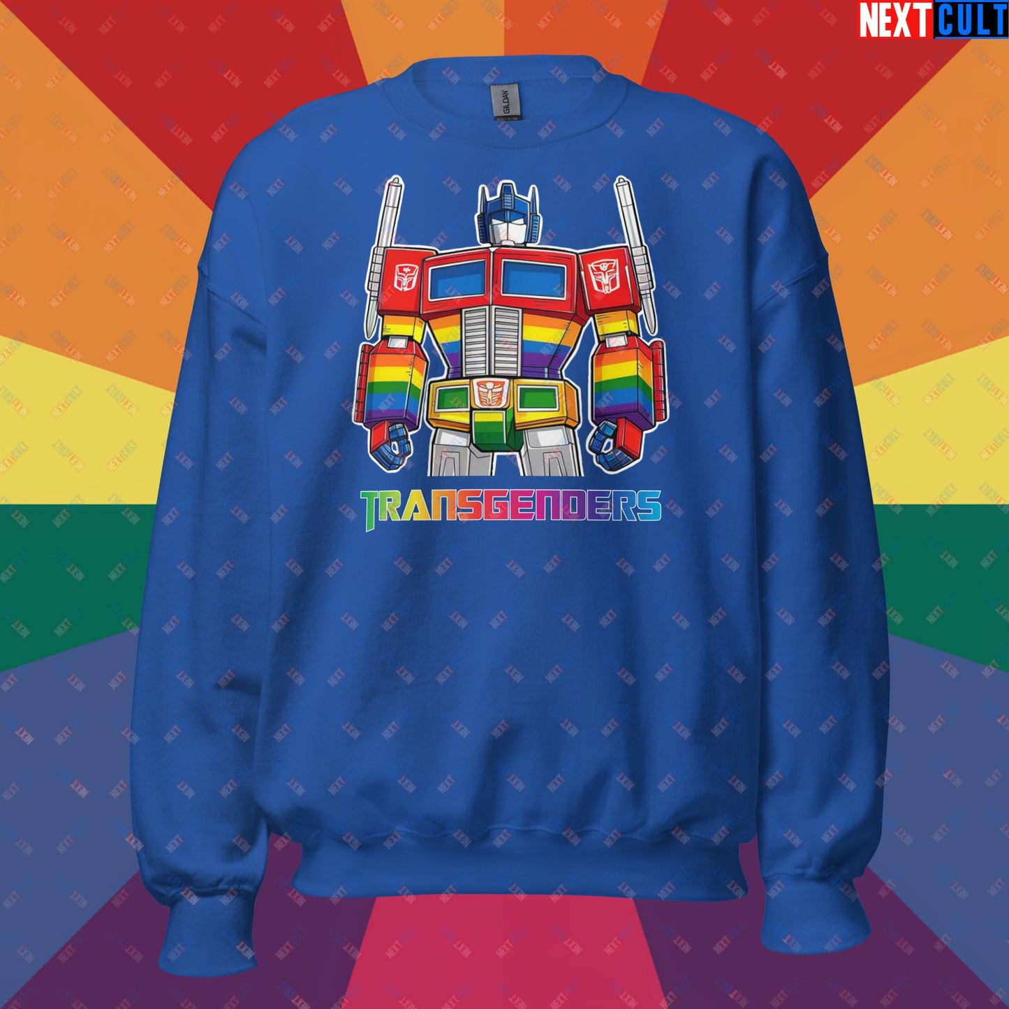 Funny Transgenders Transformers LGBTQ+ Pride Unisex Sweatshirt Royal Sweatshirts LGBTQ+ Movies Transformers Next Cult Brand
