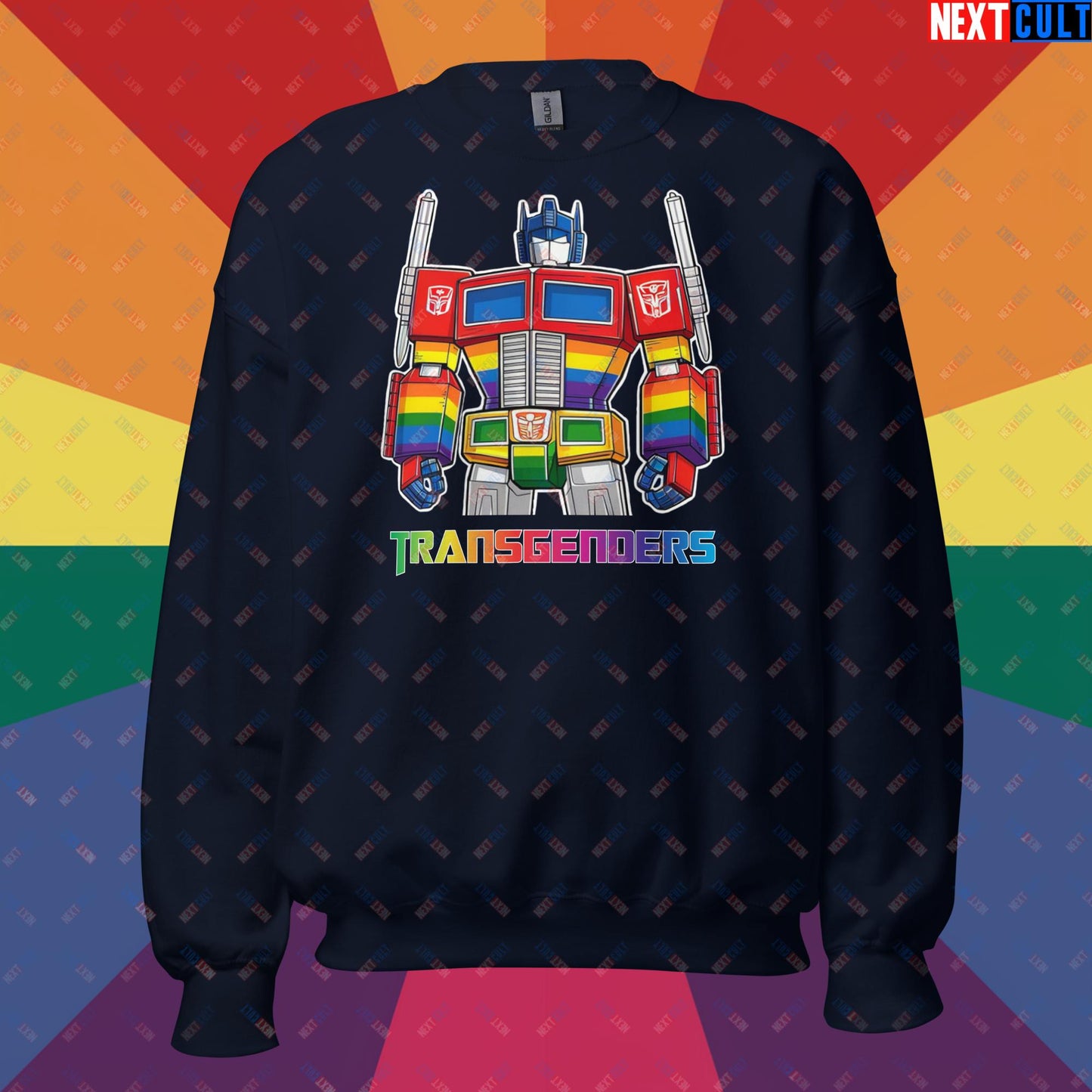 Funny Transgenders Transformers LGBTQ+ Pride Unisex Sweatshirt Navy Sweatshirts LGBTQ+ Movies Transformers Next Cult Brand