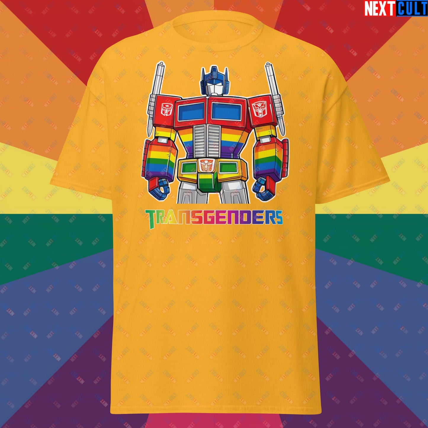 Funny Transgenders Transformers LGBTQ+ Pride Unisex shirt Gold T-shirts LGBTQ+ Movies Transformers Next Cult Brand
