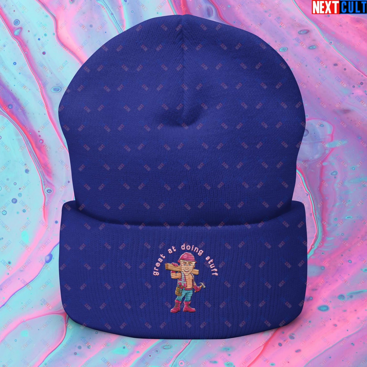 Great at Doing Stuff Ken Barbie Movie Ryan Gosling Funny Cuffed Beanie Royal Hats Next Cult Brand