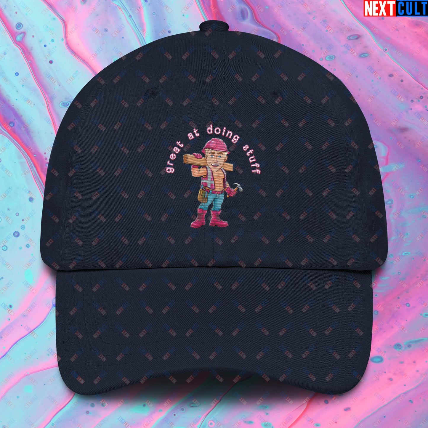 Great at Doing Stuff Ken Barbie Movie Ryan Gosling Funny Dad hat Navy Hats Next Cult Brand