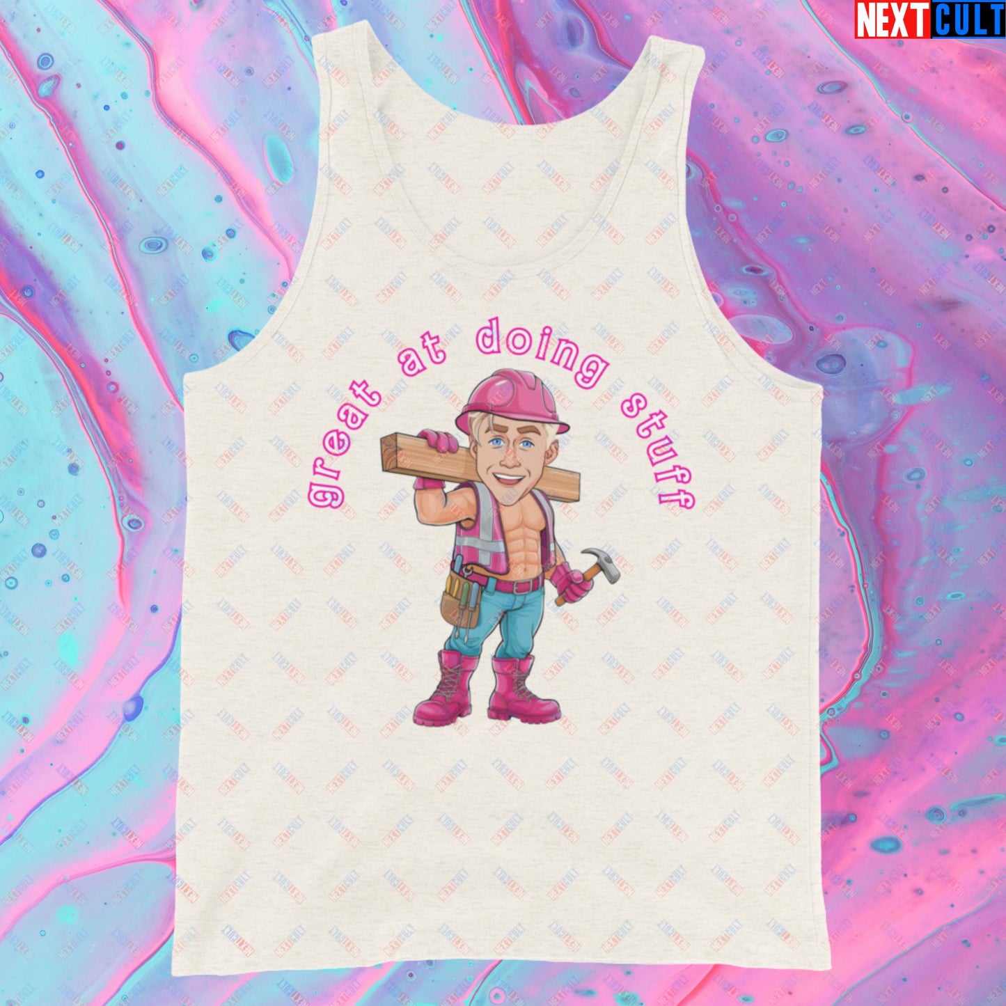 Great at Doing Stuff Ken Barbie Movie Ryan Gosling Funny Tank Top Oatmeal Triblend Tank Tops Next Cult Brand