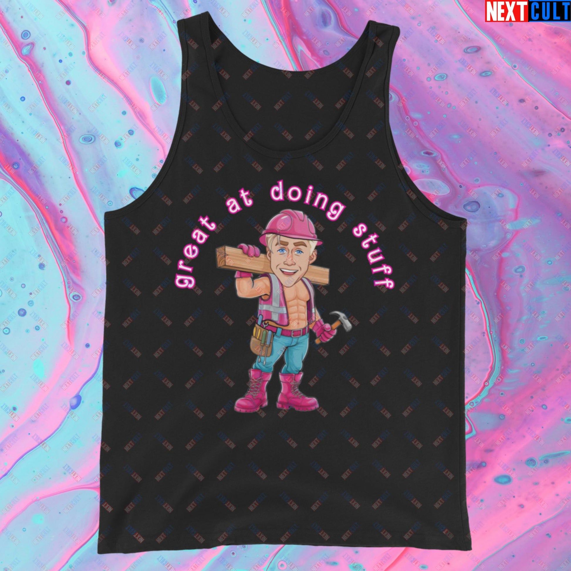 Great at Doing Stuff Ken Barbie Movie Ryan Gosling Funny Tank Top Black Tank Tops Next Cult Brand
