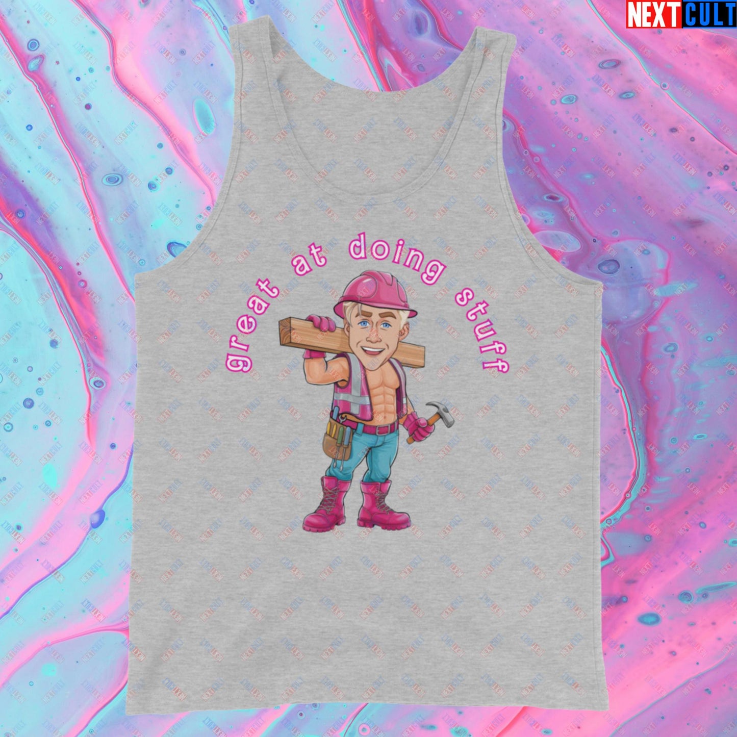 Great at Doing Stuff Ken Barbie Movie Ryan Gosling Funny Tank Top Athletic Heather Tank Tops Next Cult Brand