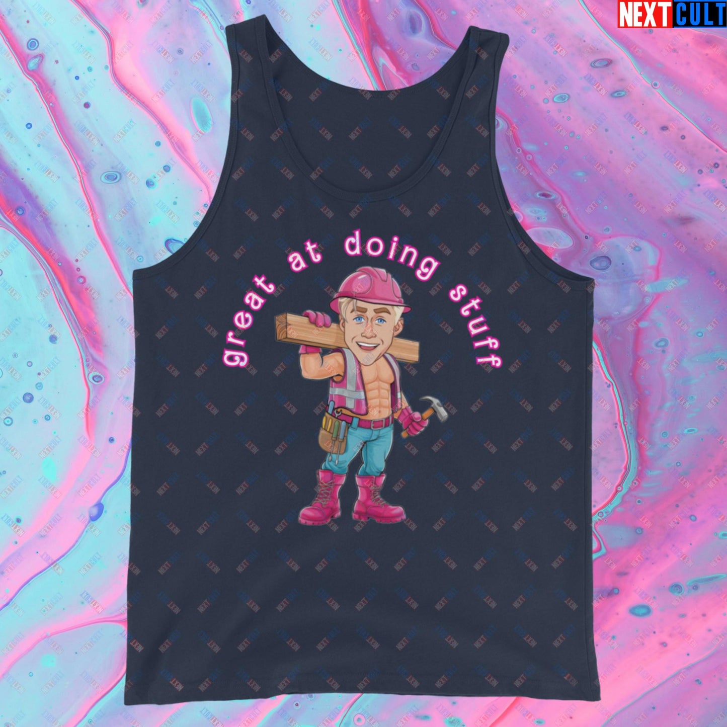 Great at Doing Stuff Ken Barbie Movie Ryan Gosling Funny Tank Top Navy Tank Tops Next Cult Brand
