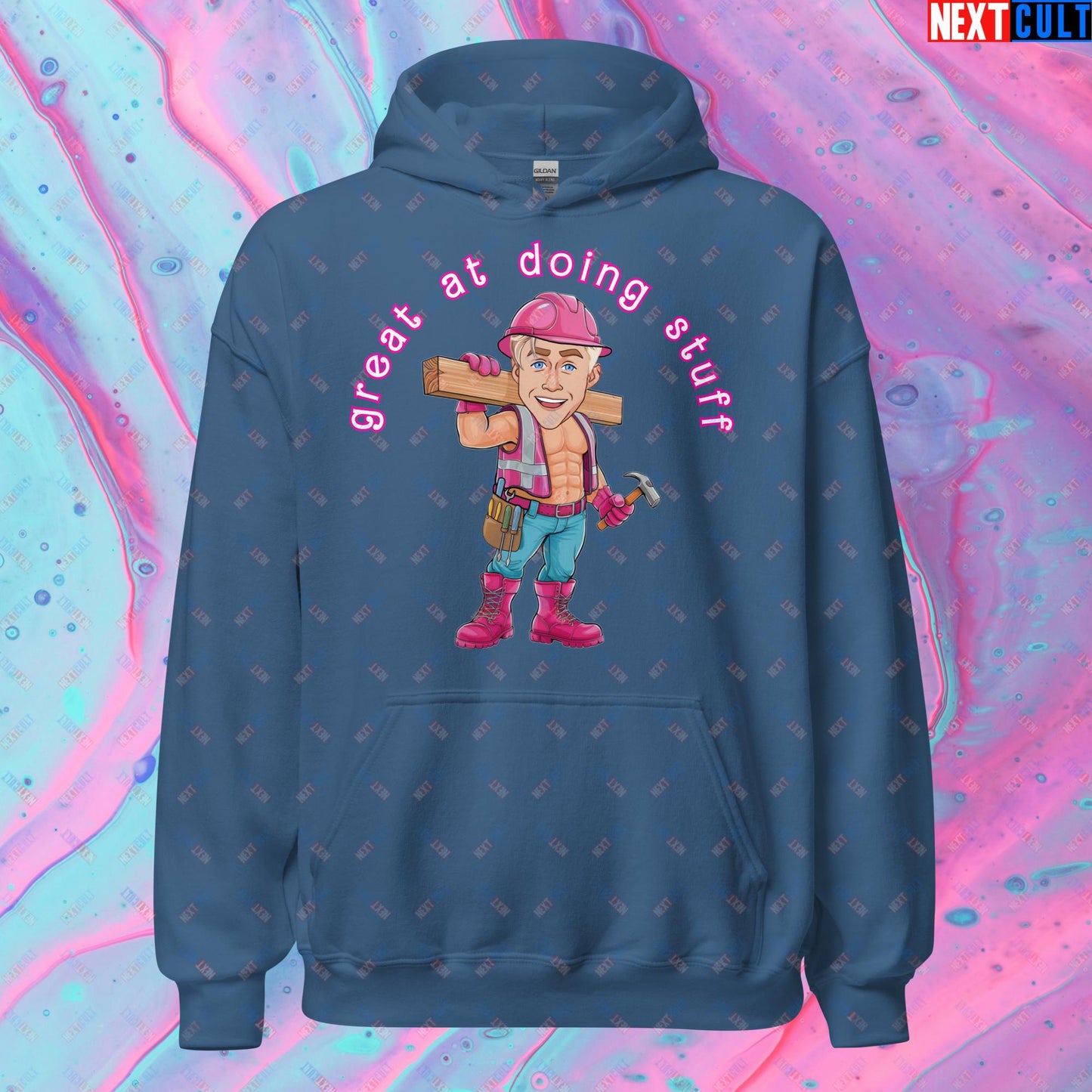 Great at Doing Stuff Ken Barbie Movie Ryan Gosling Funny Unisex Hoodie Indigo Blue Hoodies Next Cult Brand