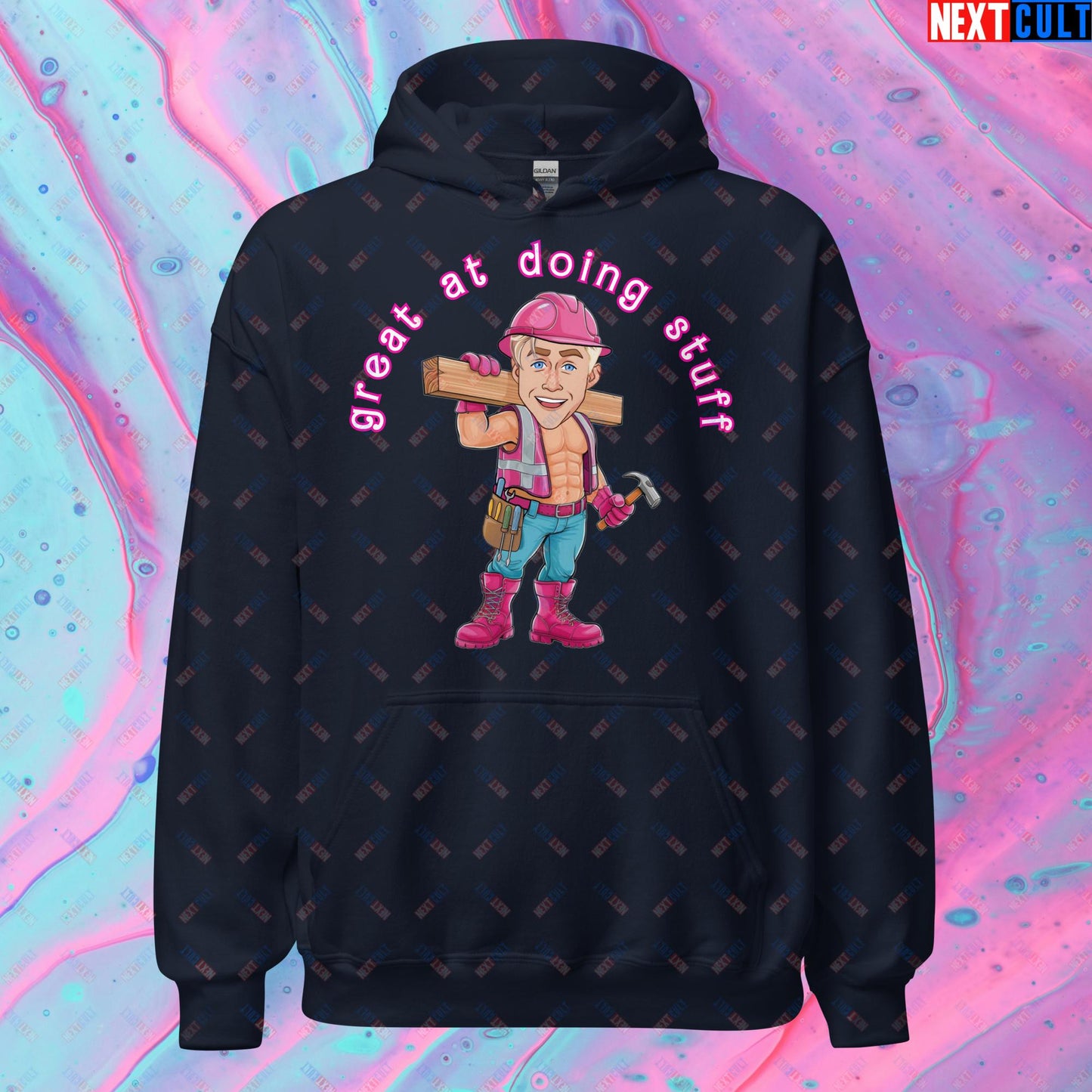 Great at Doing Stuff Ken Barbie Movie Ryan Gosling Funny Unisex Hoodie Navy Hoodies Next Cult Brand