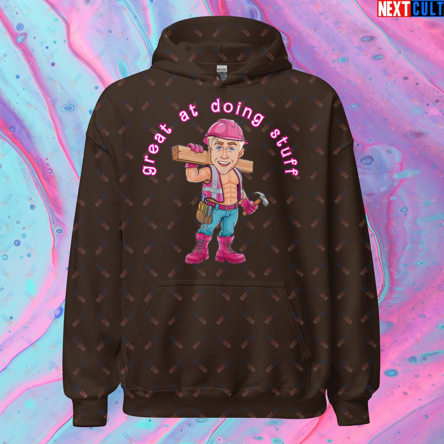 Great at Doing Stuff Ken Barbie Movie Ryan Gosling Funny Unisex Hoodie Dark Chocolate Hoodies Next Cult Brand