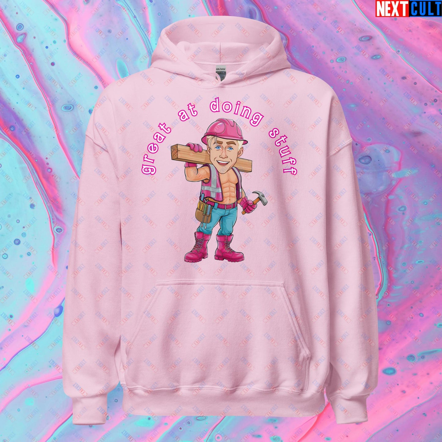 Great at Doing Stuff Ken Barbie Movie Ryan Gosling Funny Unisex Hoodie Light Pink Hoodies Next Cult Brand