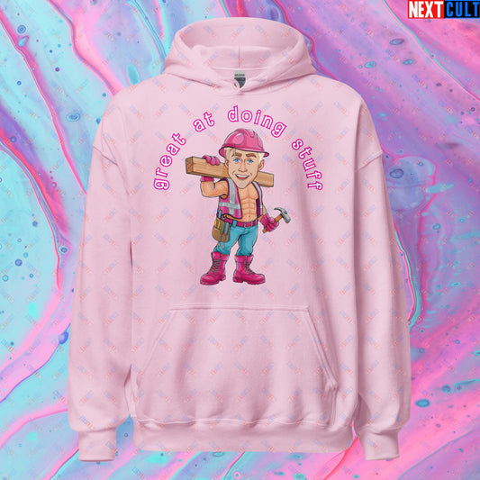 Great at Doing Stuff Ken Barbie Movie Ryan Gosling Funny Unisex Hoodie Light Pink Hoodies Next Cult Brand
