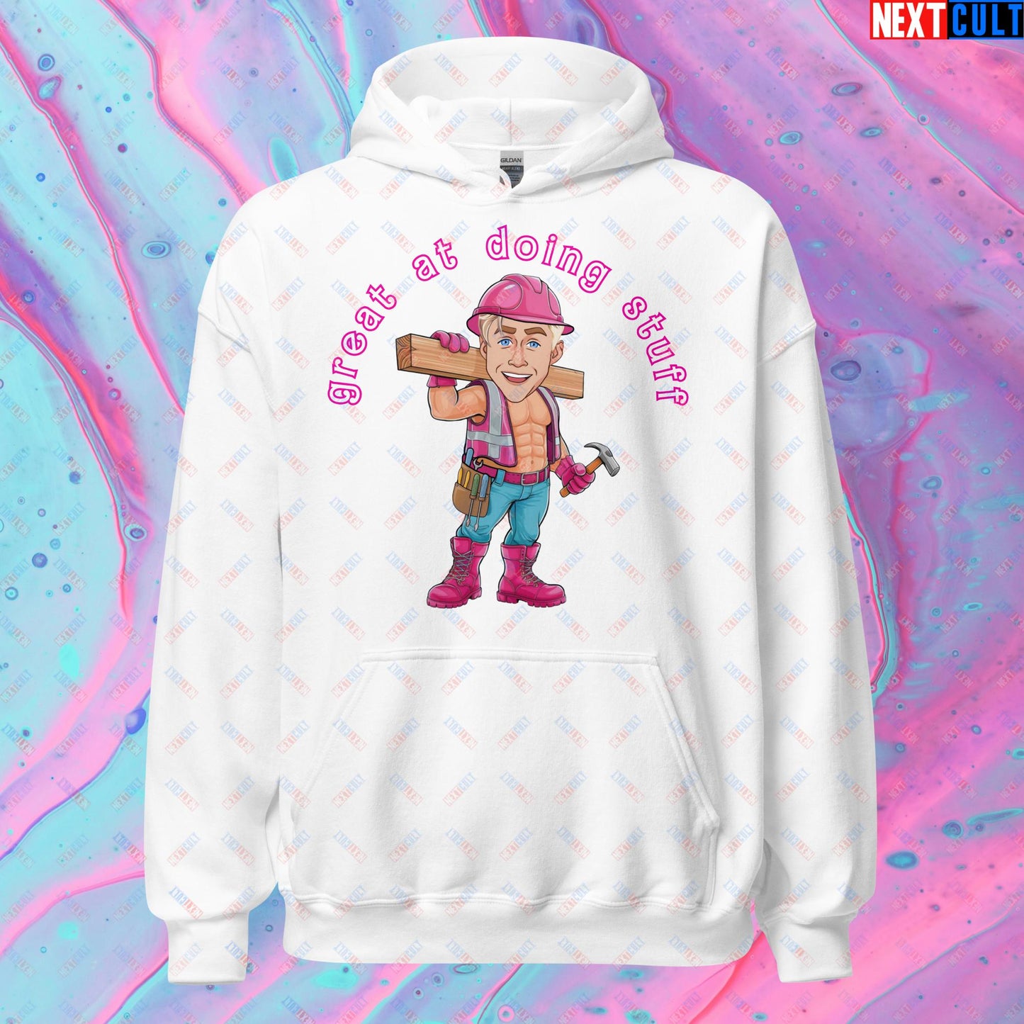 Great at Doing Stuff Ken Barbie Movie Ryan Gosling Funny Unisex Hoodie White Hoodies Next Cult Brand