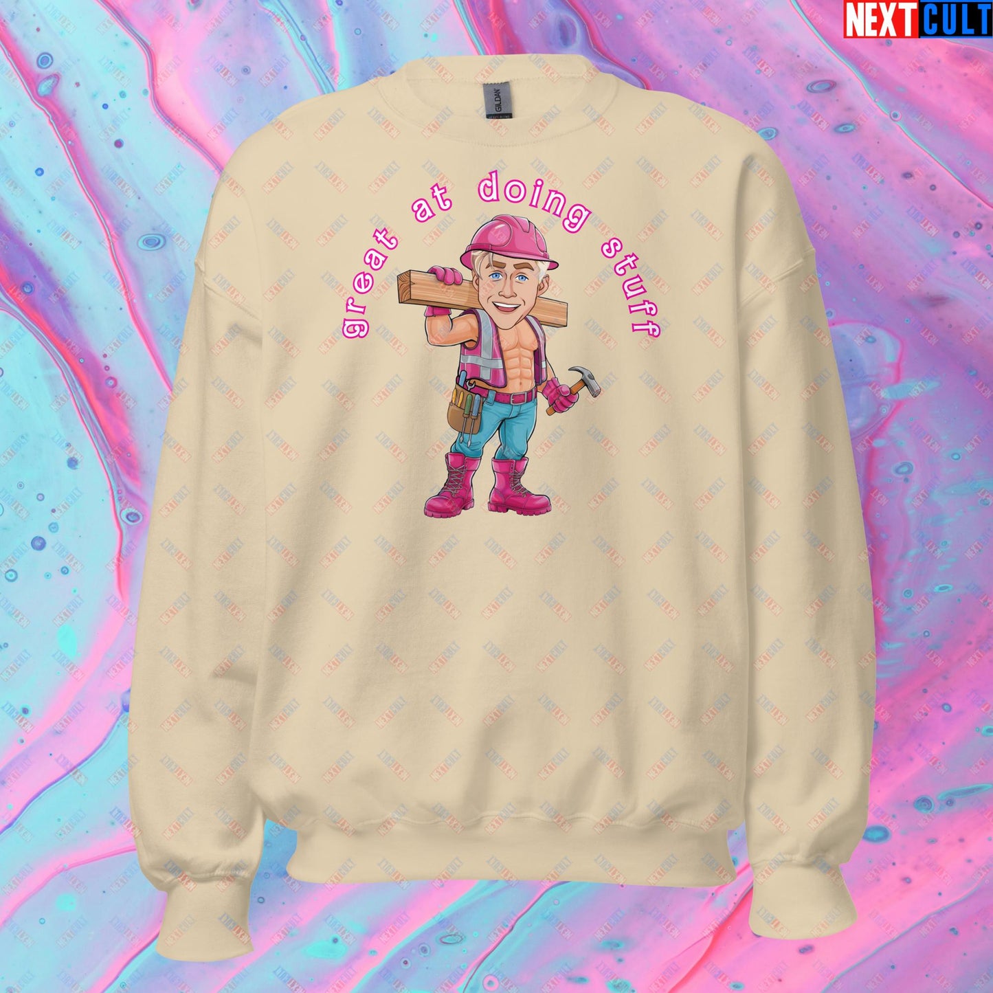 Great at Doing Stuff Ken Barbie Movie Ryan Gosling Funny Unisex Sweatshirt Sand Sweatshirts Next Cult Brand