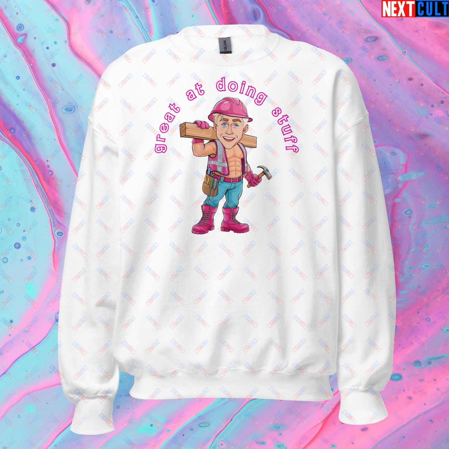 Great at Doing Stuff Ken Barbie Movie Ryan Gosling Funny Unisex Sweatshirt White Sweatshirts Next Cult Brand