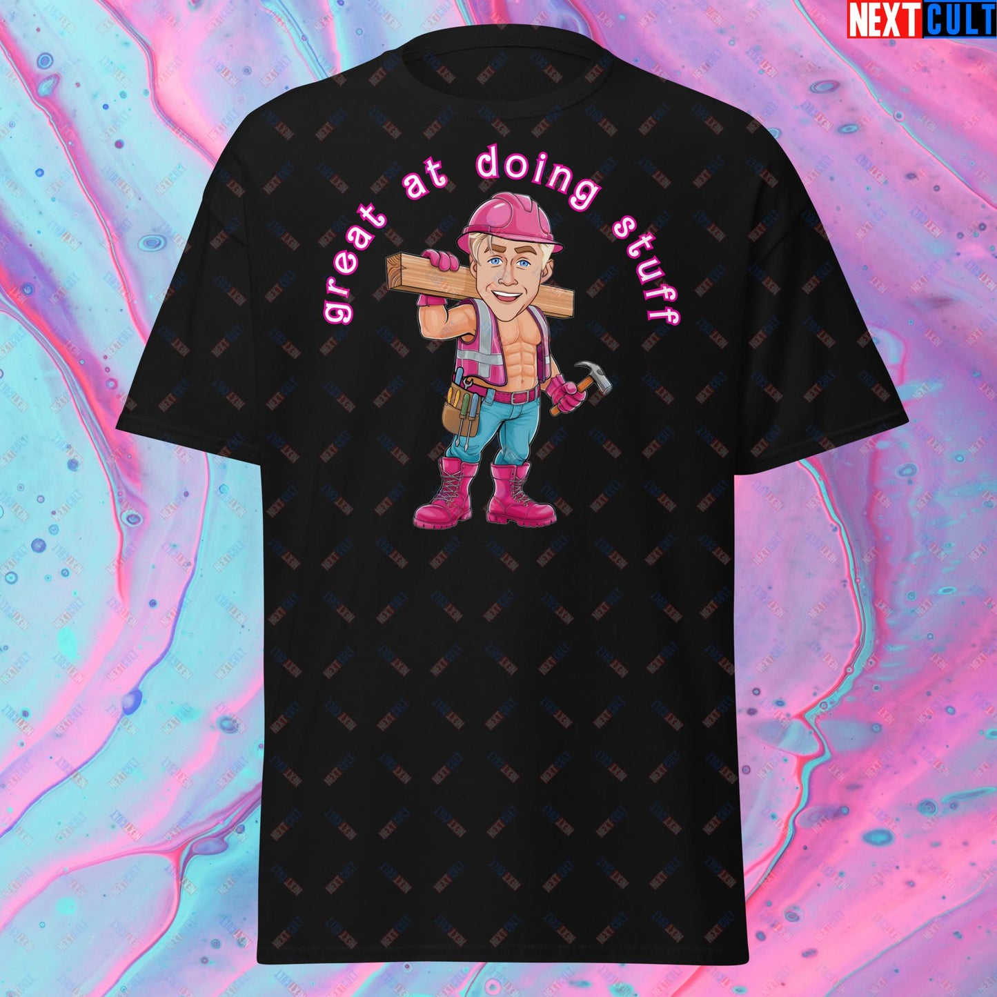Great at Doing Stuff Ken Barbie Movie Ryan Gosling Funny Unisex tee Black T-shirts Next Cult Brand