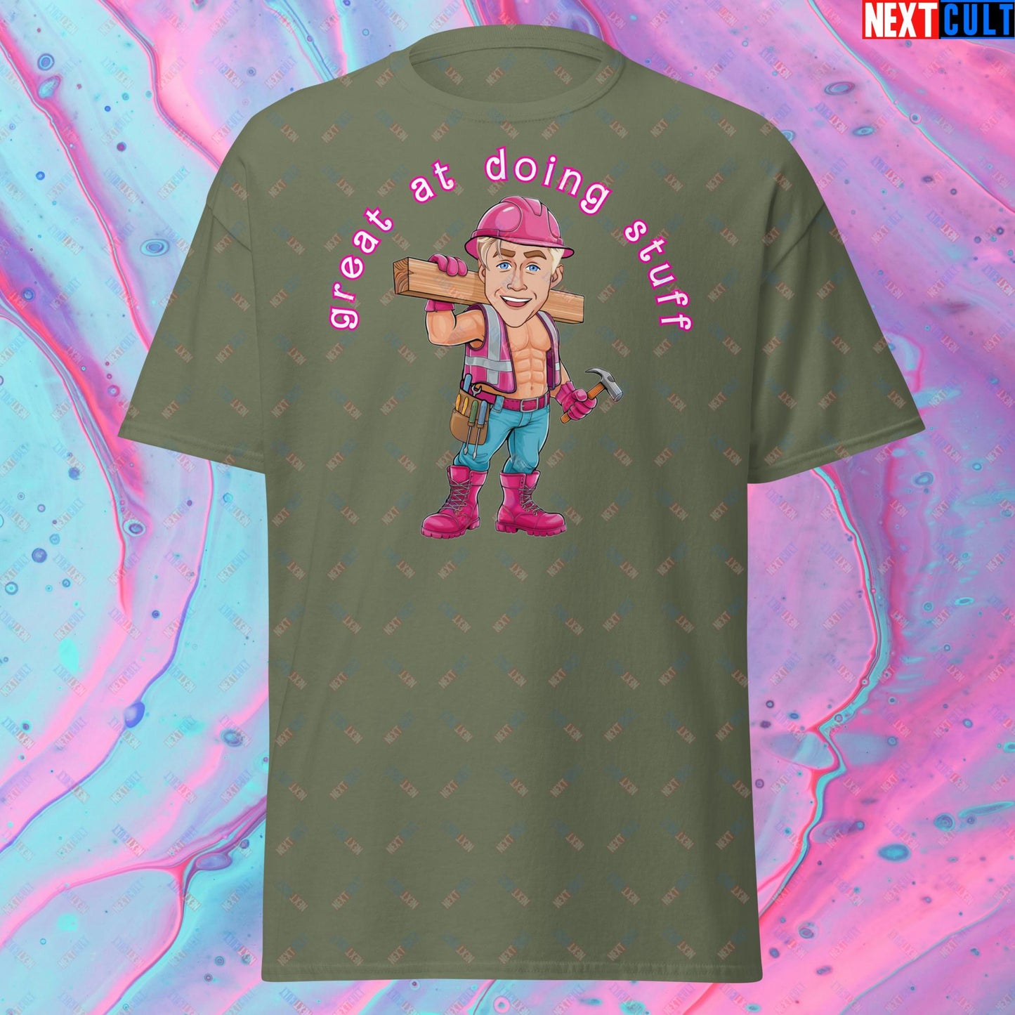 Great at Doing Stuff Ken Barbie Movie Ryan Gosling Funny Unisex tee Military Green T-shirts Next Cult Brand