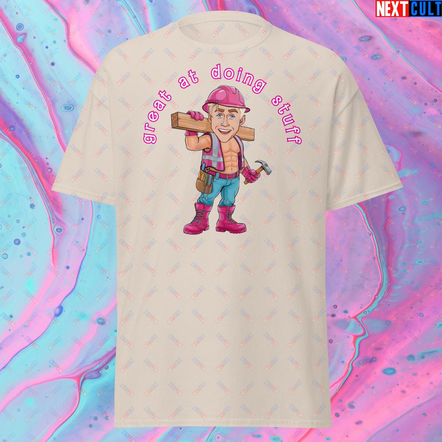 Great at Doing Stuff Ken Barbie Movie Ryan Gosling Funny Unisex tee Natural T-shirts Next Cult Brand