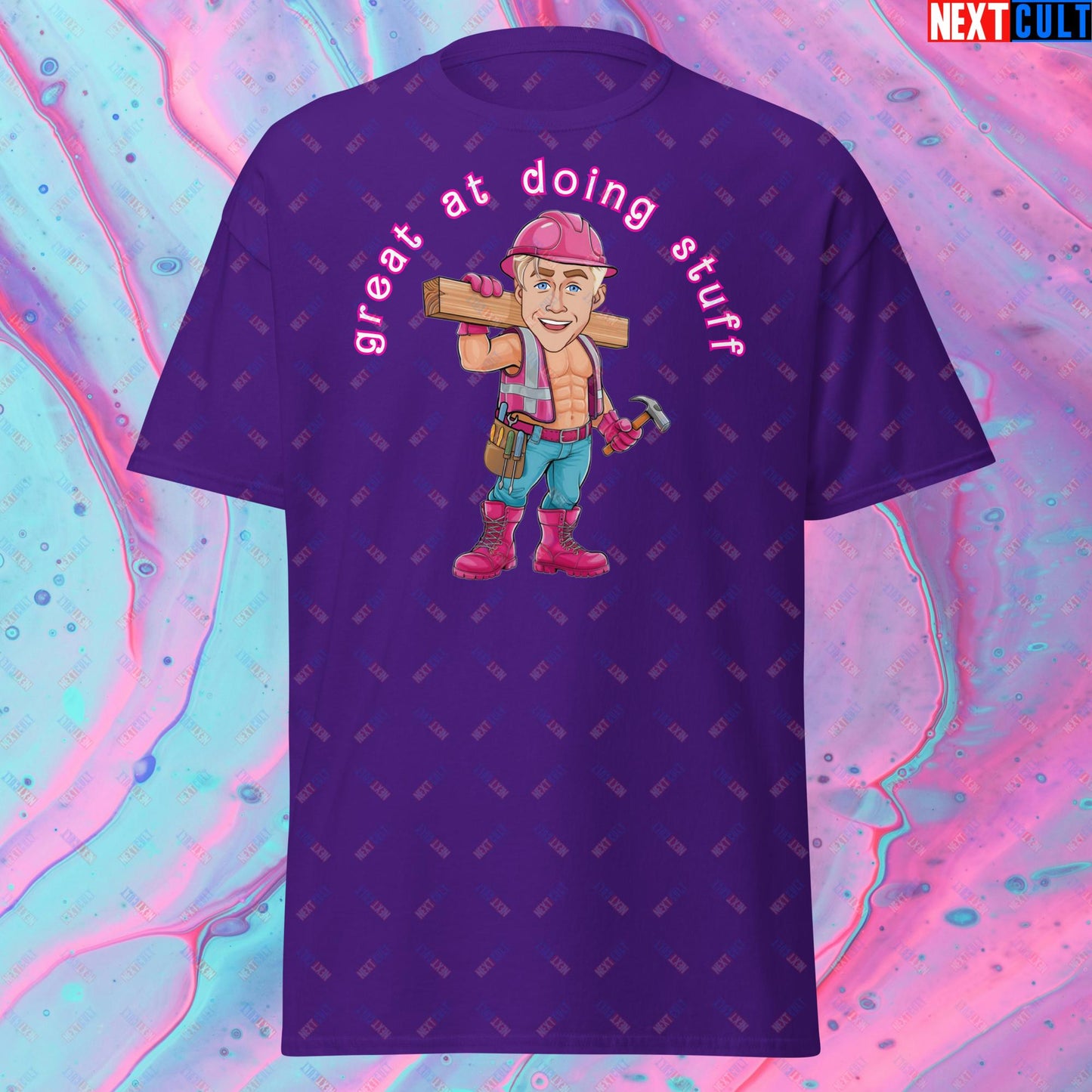 Great at Doing Stuff Ken Barbie Movie Ryan Gosling Funny Unisex tee Purple T-shirts Next Cult Brand